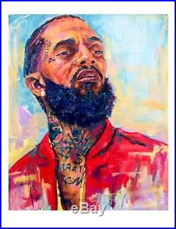 Nipsey Hussle original abstract-realism painting by Xilberto on 20x16 canvas