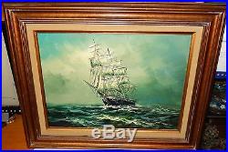 Norman Walker Sailing Ship Original Oil On Canvas Seascape Painting