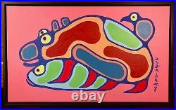 Norval Morrisseau Large Acrylic On Canvas With Appraisal And Authentication