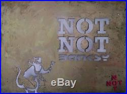 Not Banksy Not Not Banksy original stencil on wax canvas signed with COA One off