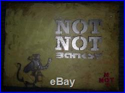 Not Banksy Not Not Banksy original stencil on wax canvas signed with COA One off