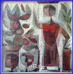 OIL Painting MEXICAN MODERN Figurative MID-CENTURY Ramon PRATS 1955