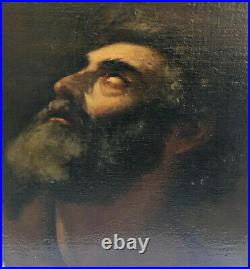 OLD MASTER Oil Painting VISION OF SAINT JEROME Antique Panel 17 C. ITALIAN
