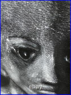 ORIG SIGNED PAINTING CANVAS GINO F. HOLLANDER 23X16 Black White Alien Face 5233 ORIG SIGNED PAINTING CANVAS GINO F. HOLLANDER 23X16 Black White Alien Face 5233
