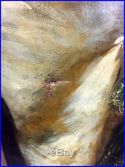 Original Count Arnaldo Tamburini 42 X 77 Flapper Girl Oil On Canvas Painting Art