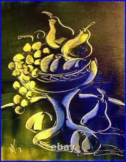 ORIGINAL FRUITS VASE FINE ART NUDE PAINTING ON CANVAS Abstract Modern SIGNED