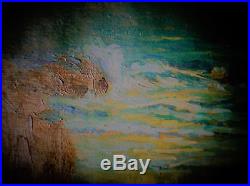 Original Granville Redmond California 6 X 8 Moonlight Oil On Canvas Painting