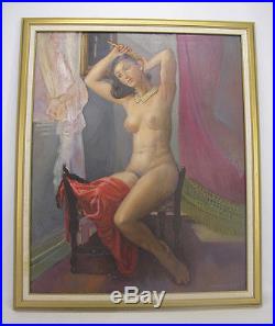 ORIGINAL Hannah Cohen SIGNED Oil on Canvas Nude Woman Expressionism Painting yqz
