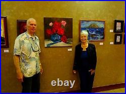 ORIGINAL OIL PAINTING, HAWAII ARTIST, Abstract Floral