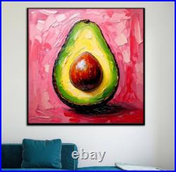 ORIGINAL Oil PAINTING on Canvas Avocado 12x12 in Textured Artwork Custom Order