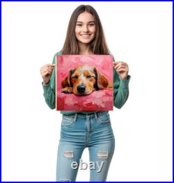 ORIGINAL Oil PAINTING on Canvas Dog Textured Artwork 12x12 in Custom Order