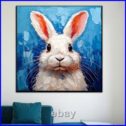 ORIGINAL Oil PAINTING on Canvas Hare Textured Artwork 12x12 in Custom Order