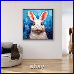 ORIGINAL Oil PAINTING on Canvas Hare Textured Artwork 12x12 in Custom Order