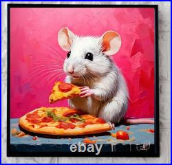 ORIGINAL Oil PAINTING on Canvas Mouse Textured Art 8x8 in Impasto Custom Order