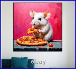 ORIGINAL Oil PAINTING on Canvas Mouse Textured Art 8x8 in Impasto Custom Order