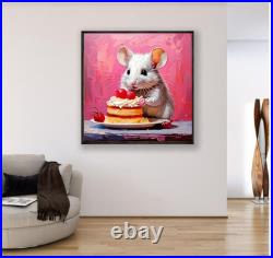 ORIGINAL Oil PAINTING on Canvas Mouse Textured Art 8x8 in Impasto Custom Order