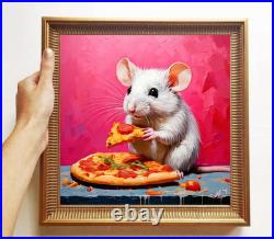ORIGINAL Oil PAINTING on Canvas Mouse Textured Art 8x8 in Impasto Custom Order