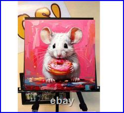 ORIGINAL Oil PAINTING on Canvas Mouse Textured Art 8x8 in Impasto Custom Order