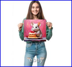 ORIGINAL Oil PAINTING on Canvas Mouse Textured Art 8x8 in Impasto Custom Order