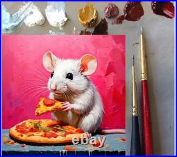 ORIGINAL Oil PAINTING on Canvas Mouse Textured Art 8x8 in Impasto Custom Order
