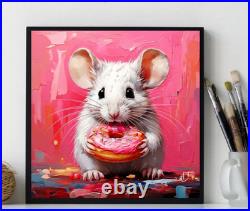 ORIGINAL Oil PAINTING on Canvas Mouse Textured Art 8x8 in Impasto Custom Order
