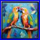 ORIGINAL-Oil-PAINTING-on-Canvas-Parrot-12x12-in-Textured-Artwork-Custom-Order-01-mx