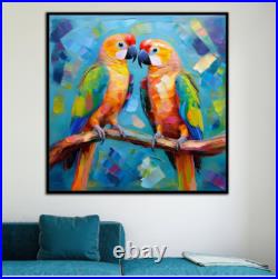 ORIGINAL Oil PAINTING on Canvas Parrot 12x12 in Textured Artwork Custom Order