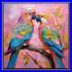 ORIGINAL-Oil-PAINTING-on-Canvas-Parrot-Art-12x12-in-Textured-Artwork-Impasto-01-ngwf