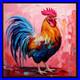 ORIGINAL-Oil-PAINTING-on-Canvas-Rooster-Textured-Art-12x12-in-Custom-Order-01-vae