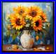 ORIGINAL-Oil-PAINTING-on-Canvas-Sunflowers-Textured-Art-12x12-in-Custom-Order-01-zla