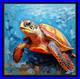 ORIGINAL-Oil-PAINTING-on-Canvas-Turtle-Textured-Art-12x12-in-Custom-Order-01-zsma