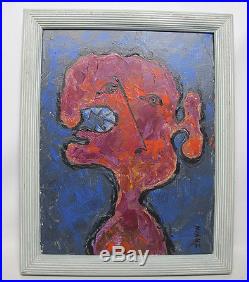 ORIGINAL Seymour Zayon Surreal Abstract Portrait Acrylic on Canvas Painting yqz