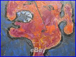 ORIGINAL Seymour Zayon Surreal Abstract Portrait Acrylic on Canvas Painting yqz