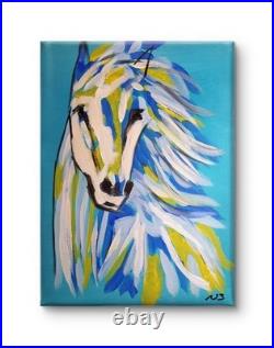 ORIGINAL TEXTURED HORSE 12x16 ACRYLIC PAINTING WALL ART CANVAS HOME DECOR NEW