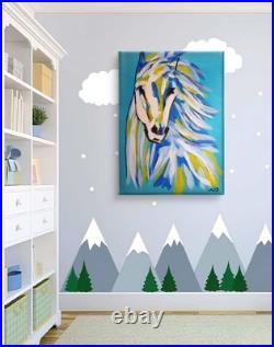 ORIGINAL TEXTURED HORSE 12x16 ACRYLIC PAINTING WALL ART CANVAS HOME DECOR NEW