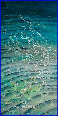Ocean Shallows original abstract acrylic painting on stretched canvas by Galina