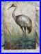Oil-On-Canvas-Painting-of-A-Sandhill-Crane-Excellent-Condition-Unframed-24x36-01-nyey