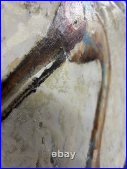 Oil On Canvas Painting of A Sandhill Crane Excellent Condition Unframed 24x36