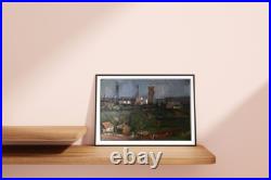 Oil Painting City View Unknown Artist Unframed Original Home Decor Art nAAA2084