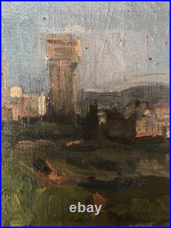 Oil Painting City View Unknown Artist Unframed Original Home Decor Art nAAA2084