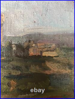 Oil Painting City View Unknown Artist Unframed Original Home Decor Art nAAA2084