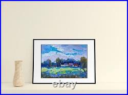 Oil Painting Edge Of The Village O. Kalenyuk Unframed Original Art nKalen1266