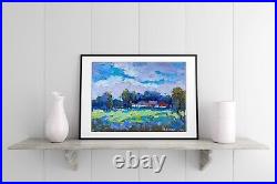 Oil Painting Edge Of The Village O. Kalenyuk Unframed Original Art nKalen1266