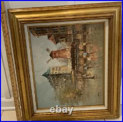 Oil Painting Moulin Rouge Original French Modernist L. Alexis Artist France