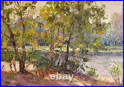 Oil Painting Psla Bank Serdyuk B. Unframed Original Home Decor Canvas nSerb805