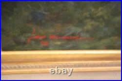 Oil Painting of Fox Hunt Scene Framed 5'x7' artist signed Wiliamson
