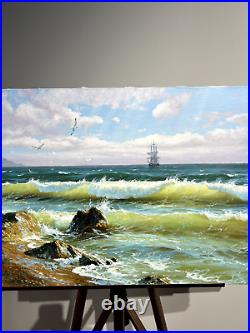 Oil Painting on Canvas Seascape Waves 40x60cm Realism Oil 2023 Handmade