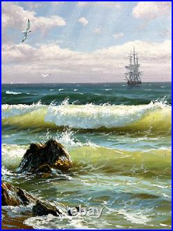 Oil Painting on Canvas Seascape Waves 40x60cm Realism Oil 2023 Handmade