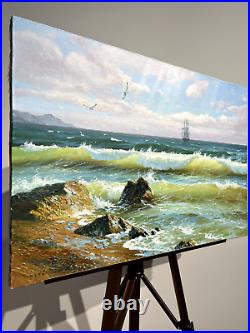 Oil Painting on Canvas Seascape Waves 40x60cm Realism Oil 2023 Handmade