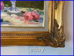 Oil on Canvas Painting Impressionist original Flowers gold frame